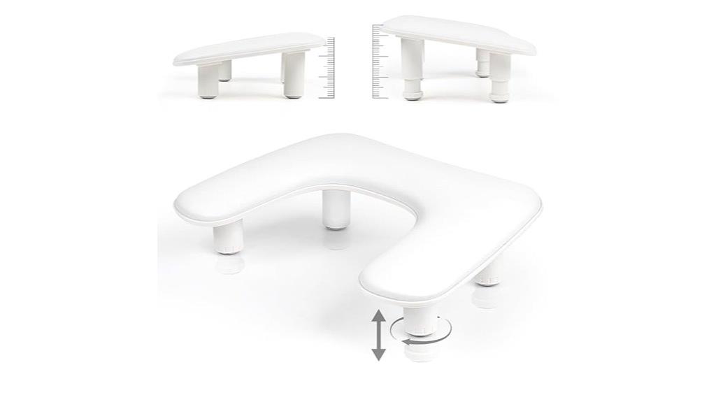 white u shaped arm rest