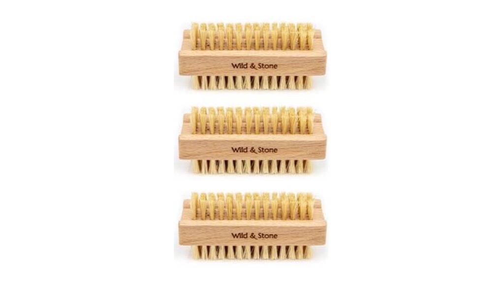 wooden nail brush set