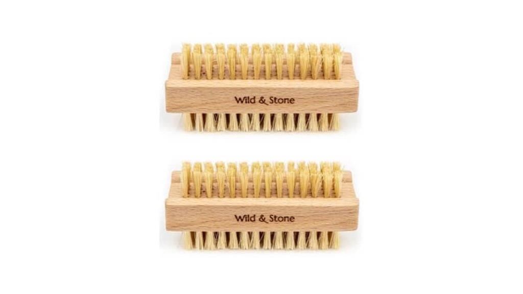 wooden nail brush set
