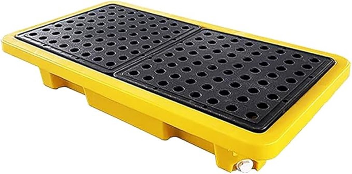 yellow polyethylene spill pallet