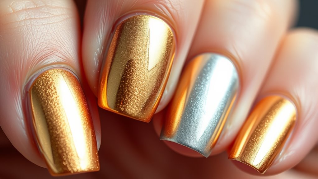 apply metallic foil nail art