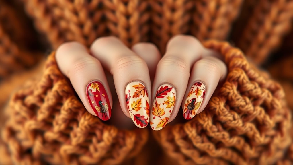 autumn cozy sweater nails