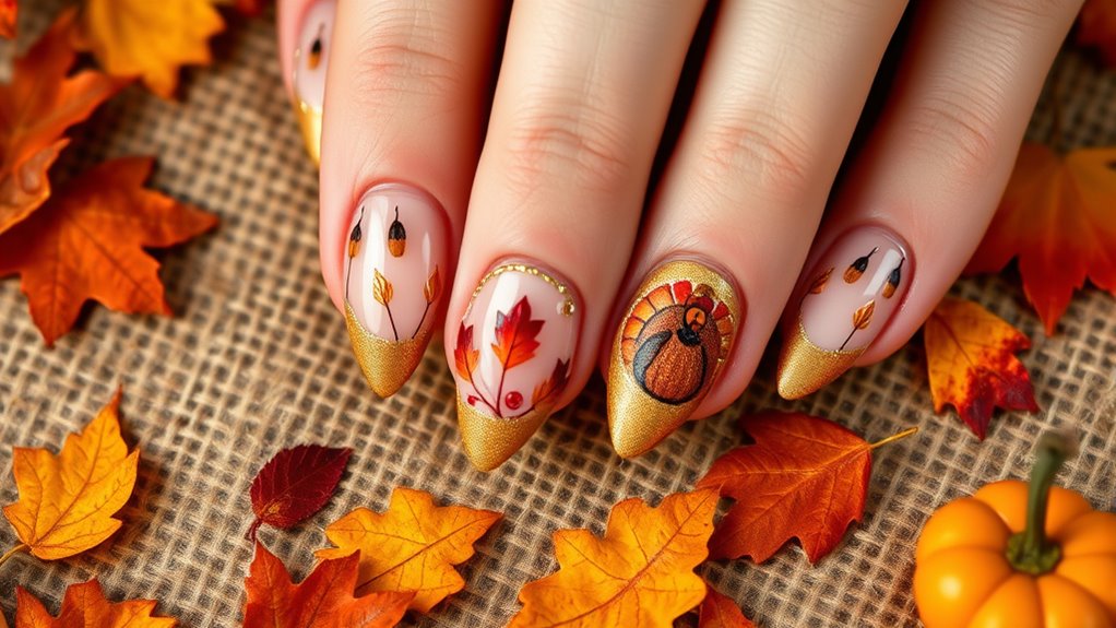 autumn leaf nail art
