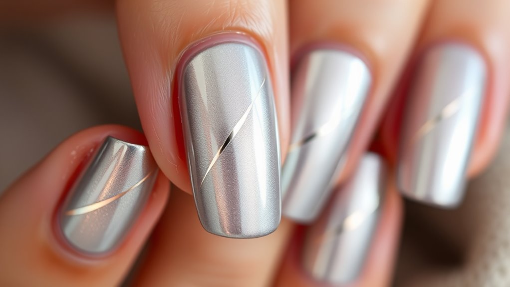 bold reflective metallic accents