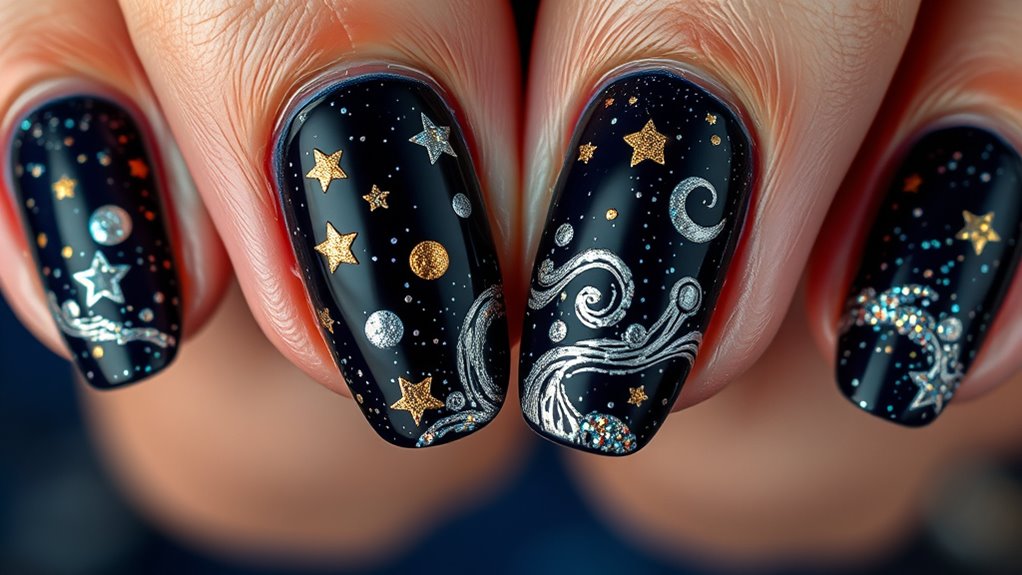 celestial night sky motifs