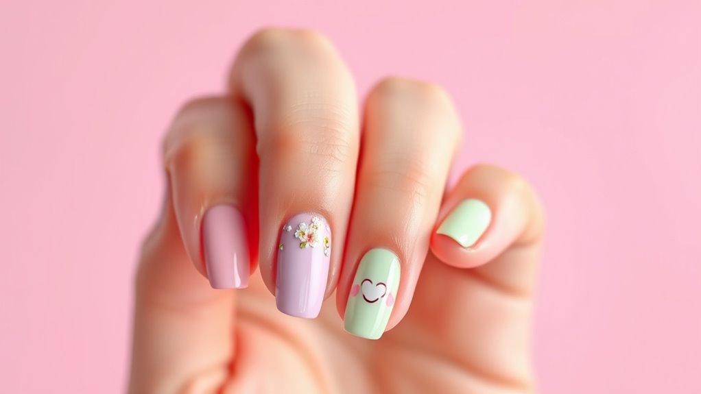 cherry blossom floral nail art