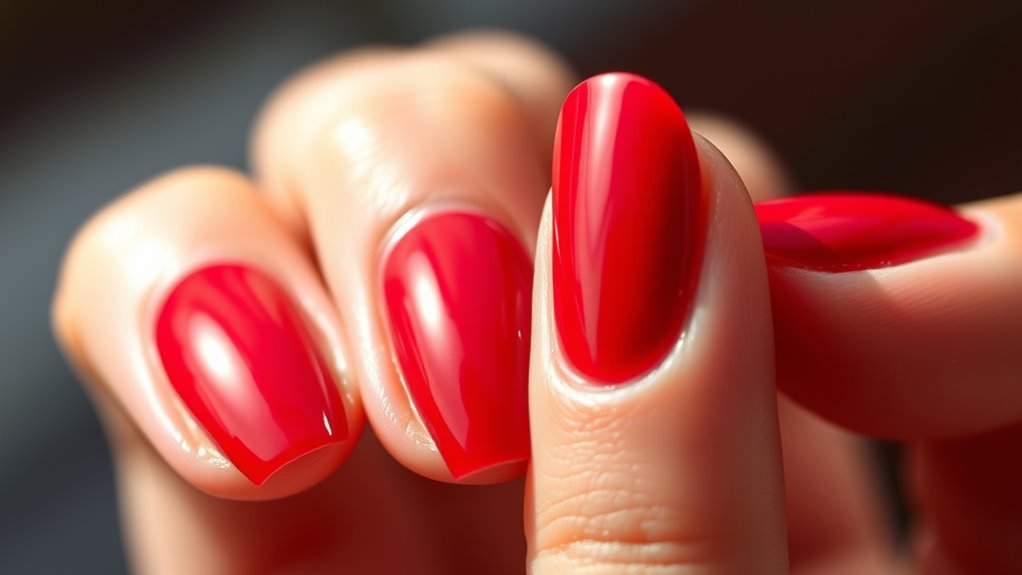 cherry red nails symbolize glamour