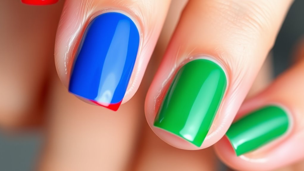 colorful accent nail tips