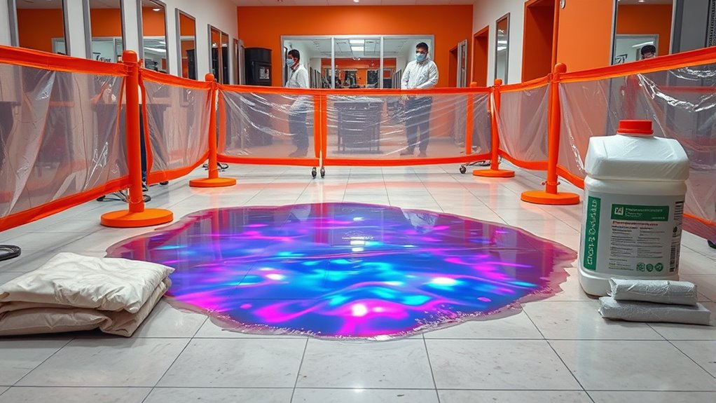 contain and isolate spill area