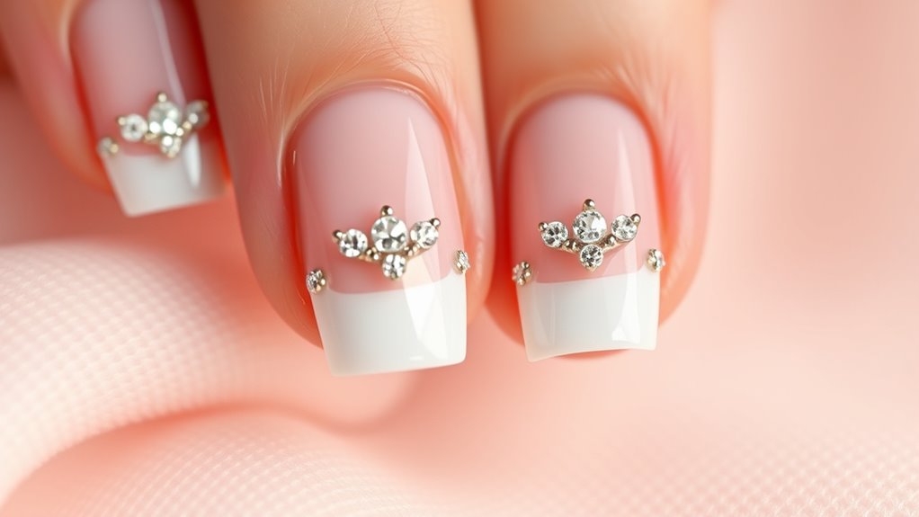 create elegant crystal crown nails
