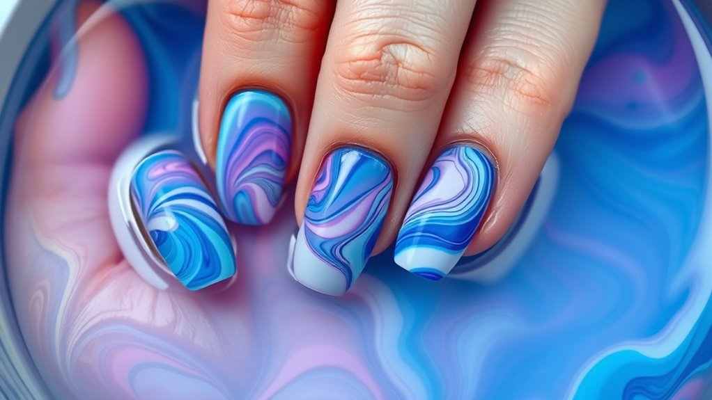 create symmetrical marbled pattern