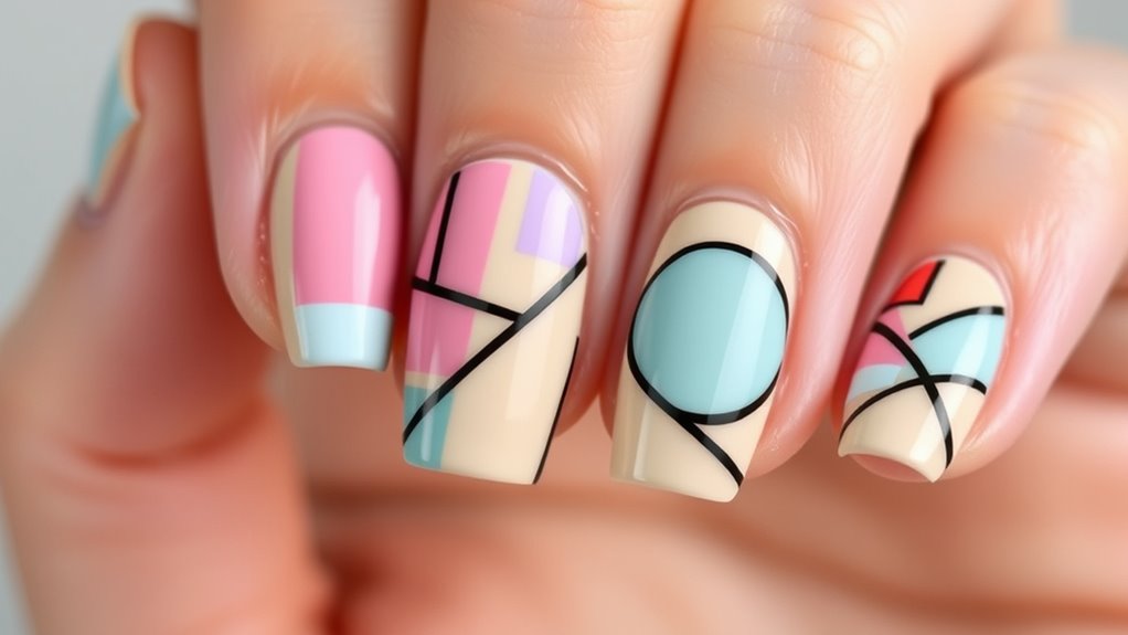 creative geometric nail art inspiration