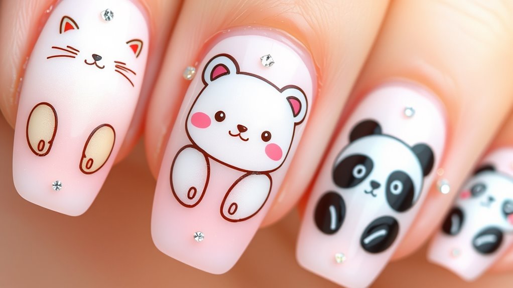 cute animal print nails