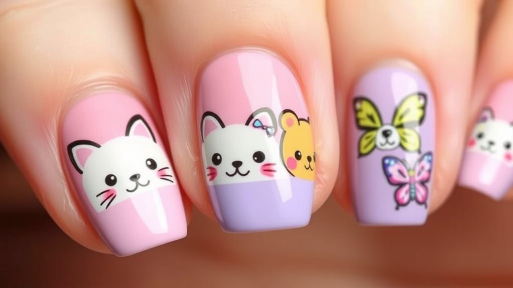 cute mascot nail art