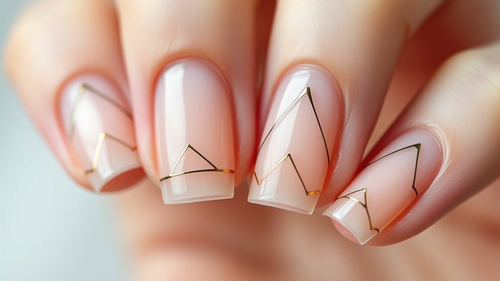 elegant minimalist geometric nails