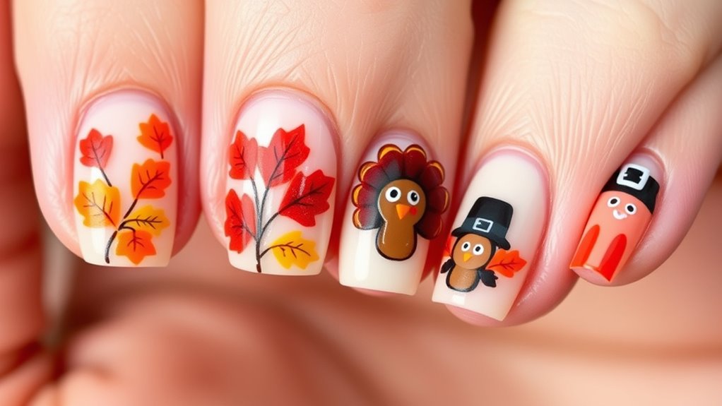 festive thanksgiving nail motifs