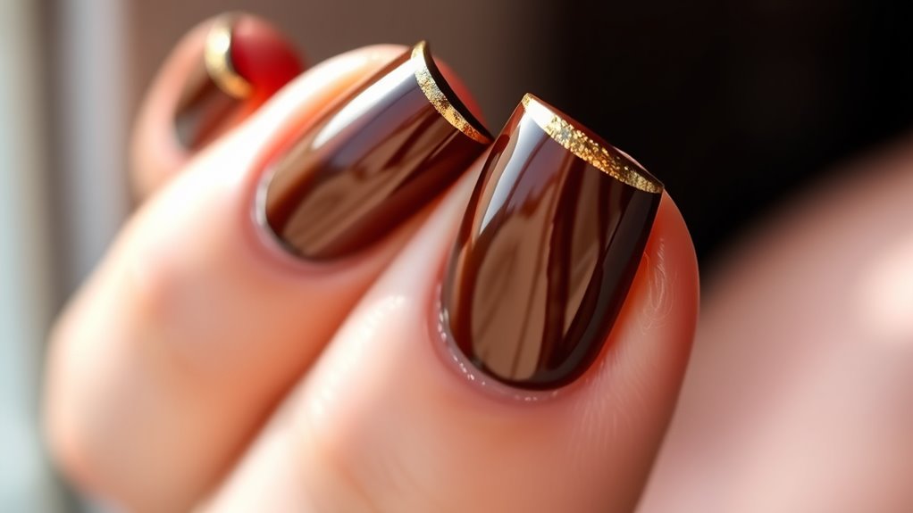 glamorous metallic nail accents