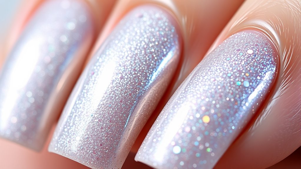 glitter metallic nail accents