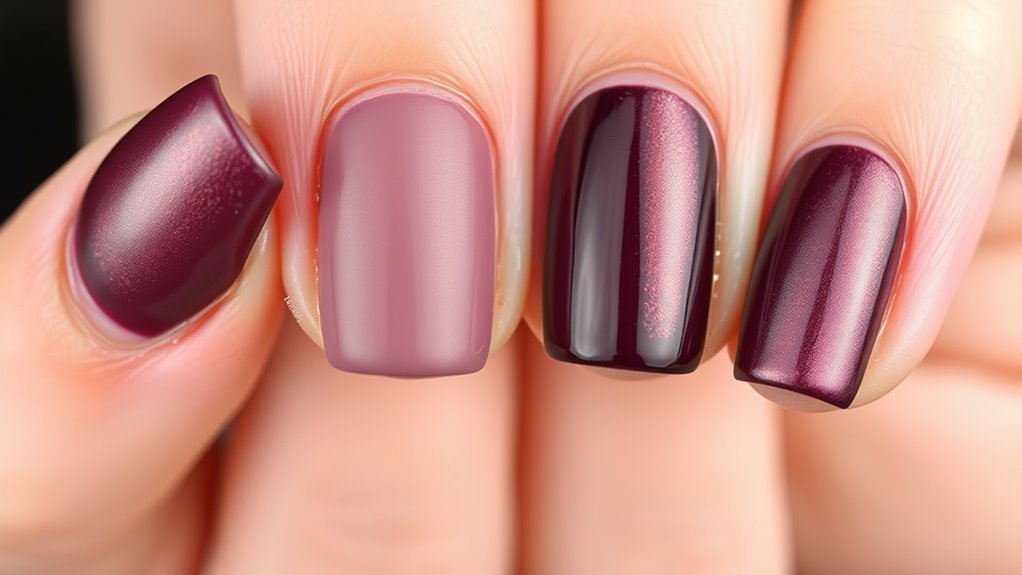 mixed finish nail art