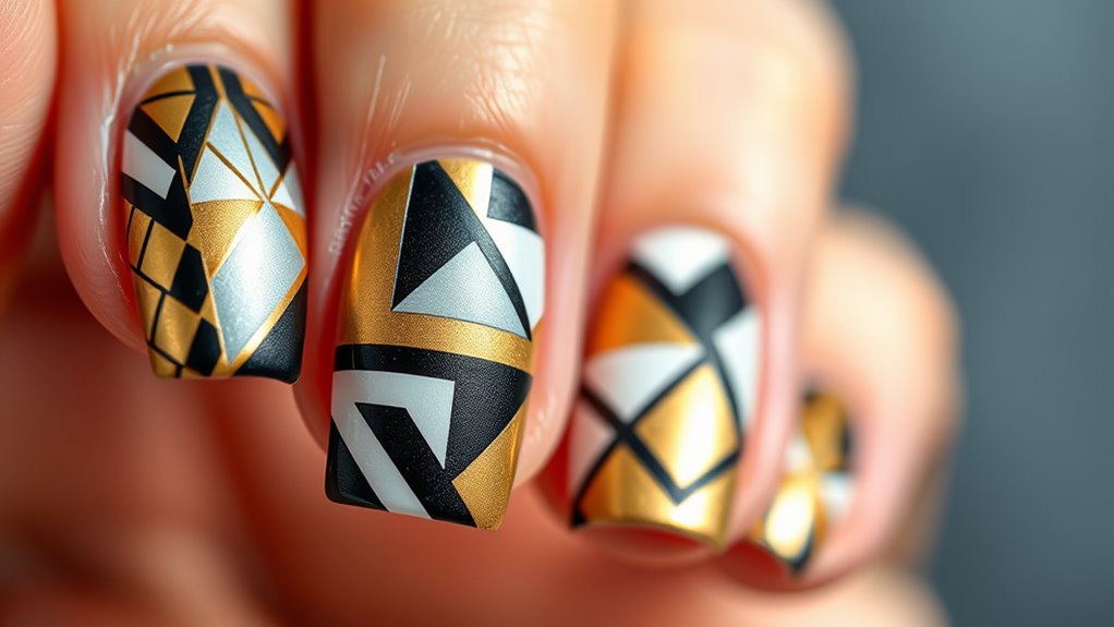 modern geometric nail designs