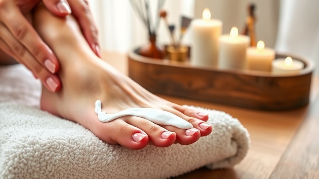moisturize and massage feet