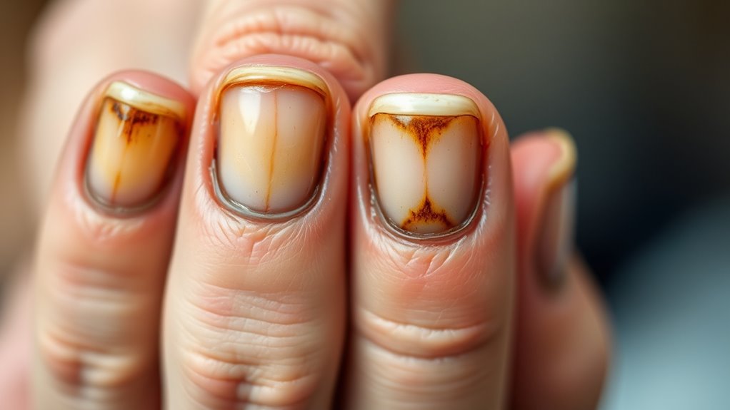 nail discoloration and texture