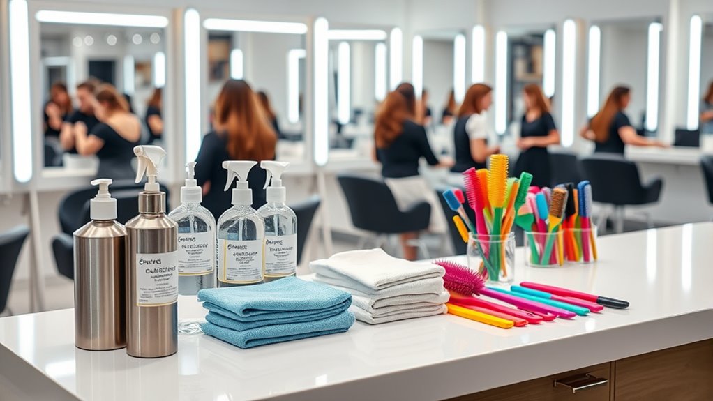 organized accessible cleaning stations