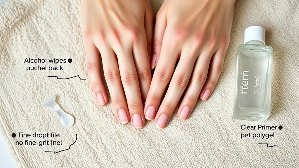 proper nail preparation and shaping