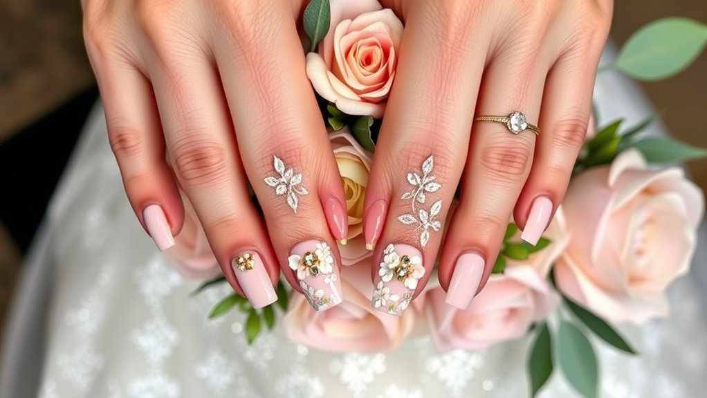 romantic floral nail designs