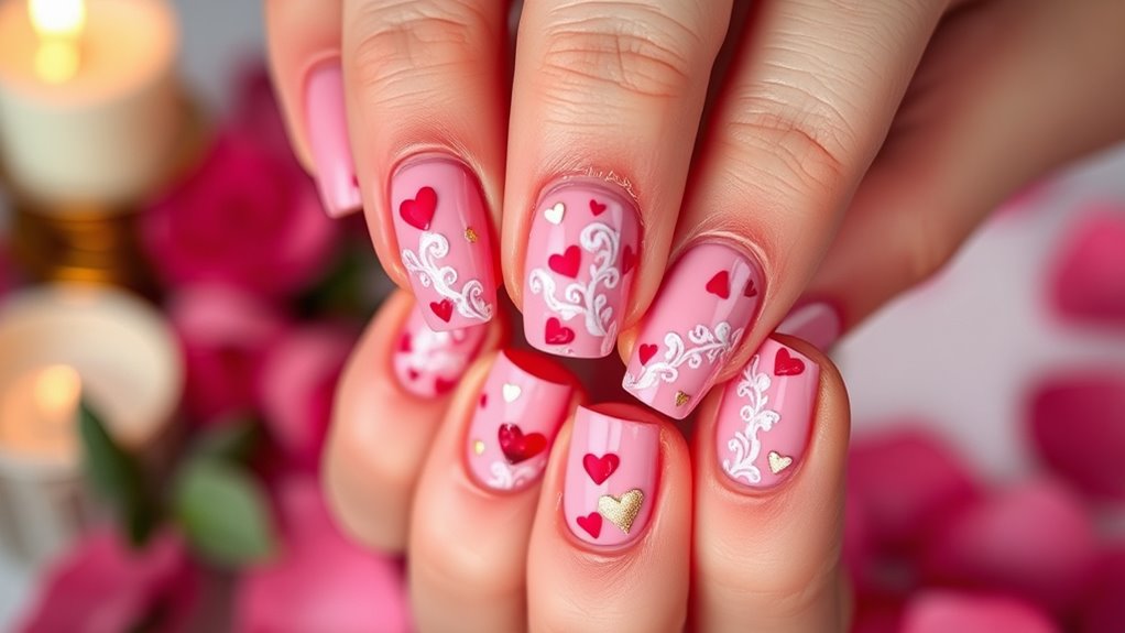 romantic valentine s nail designs