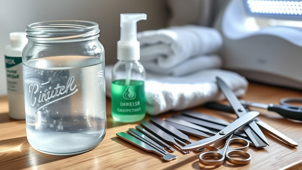 sanitize tools and space