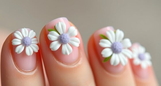 sculpting 3d floral nails