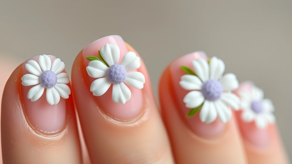 sculpting 3d floral nails
