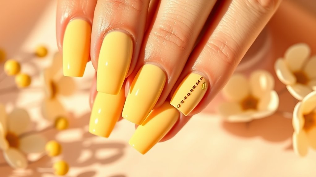 seasonal butter yellow nail styles