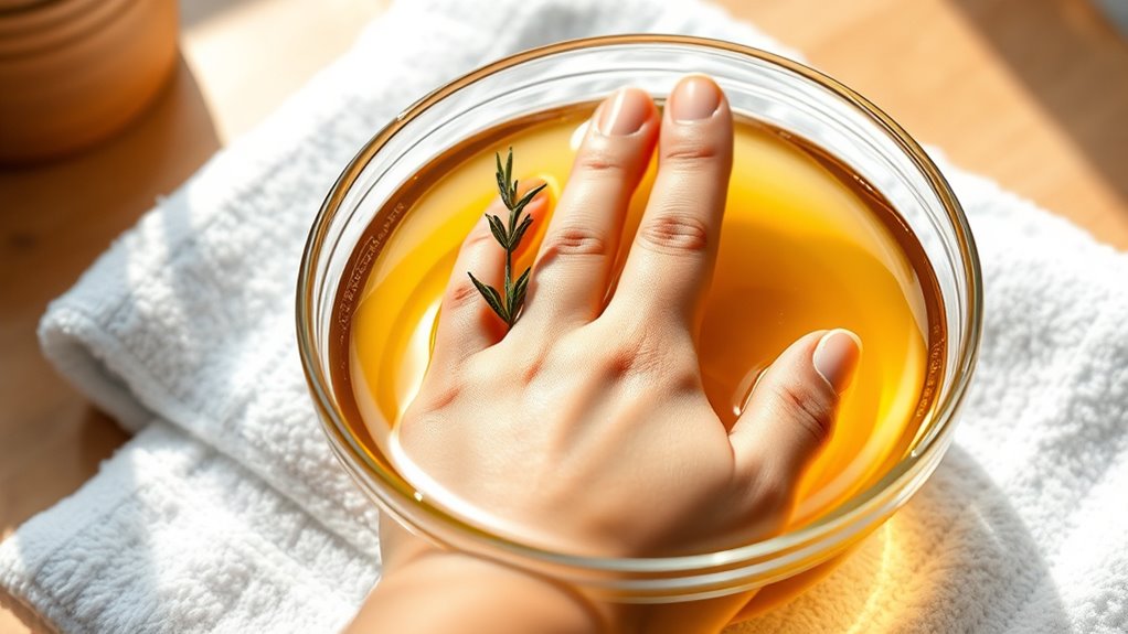 soak nails regularly carefully