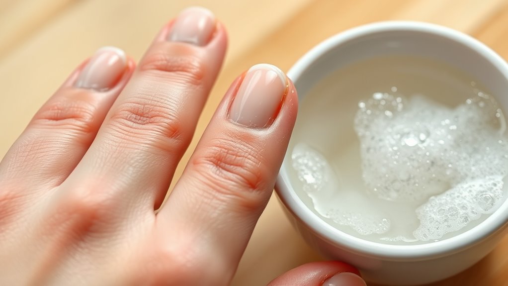 soften nail glue with warm water