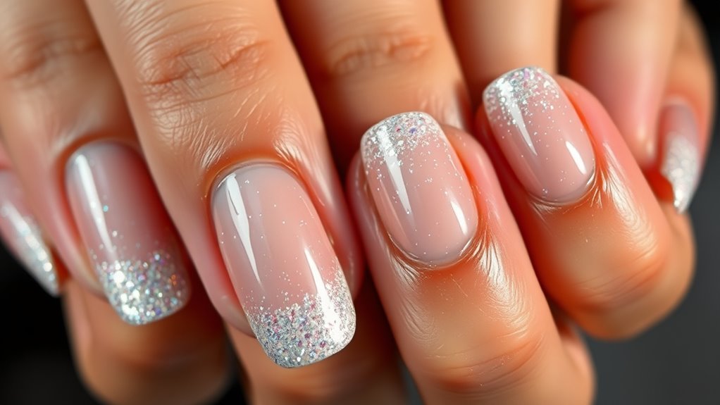 subtle glitter ombre nails