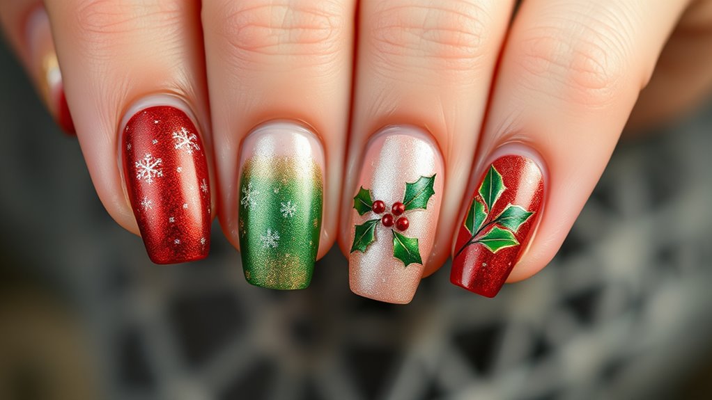 unique festive nail art