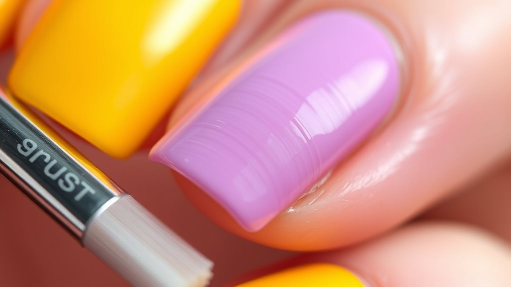 use flat brush for smooth nails