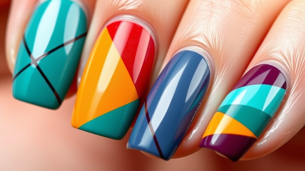 vibrant contrasting color blocking