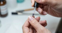 applying gel to short nails