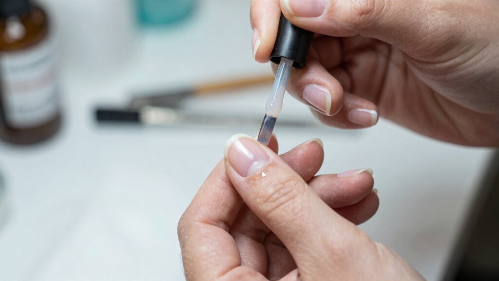 applying gel to short nails