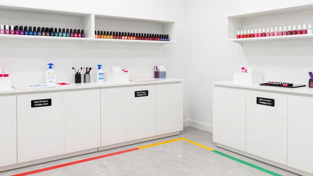 designated nail product areas