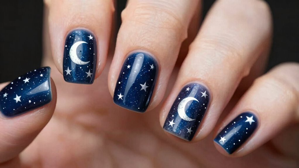 elegant celestial nail design