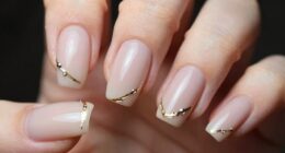 elegant metallic nail accents