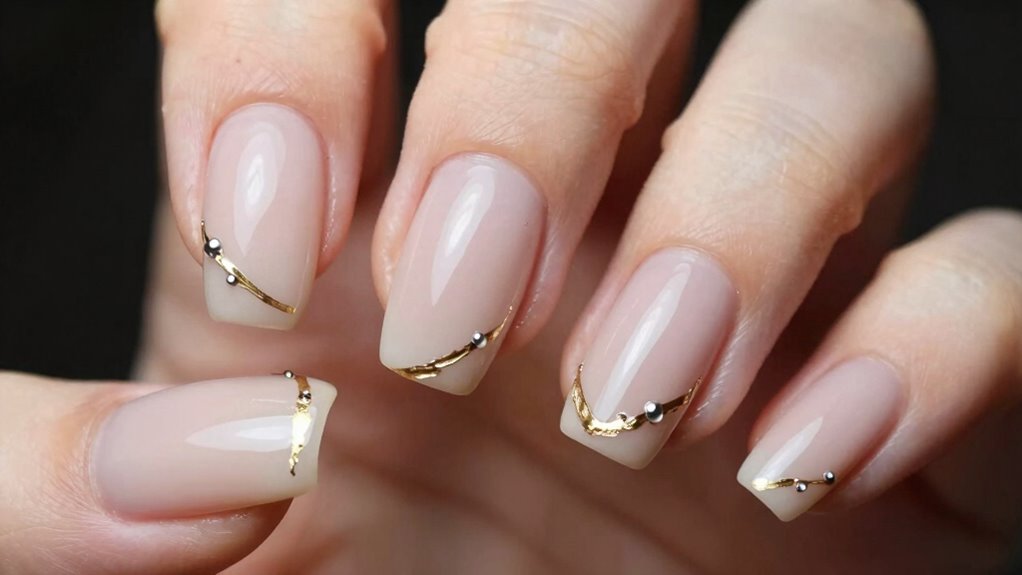 elegant metallic nail accents