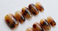 modern tortoiseshell nail design