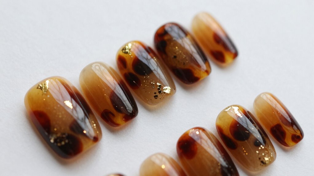 modern tortoiseshell nail design