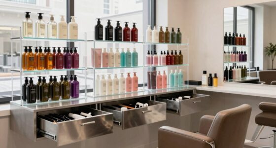 optimizing salon storage space