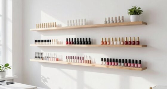 organized nail room storage